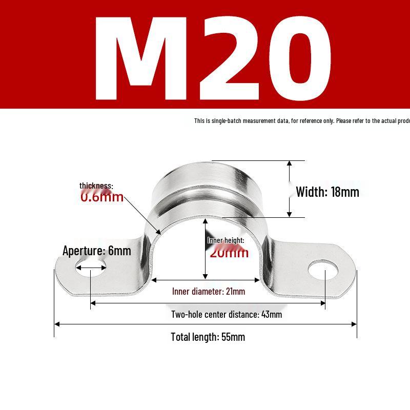 304 Stainless Steel Thickened U-Shaped Pipe Buckle Clamp for Hose and Water Pipes