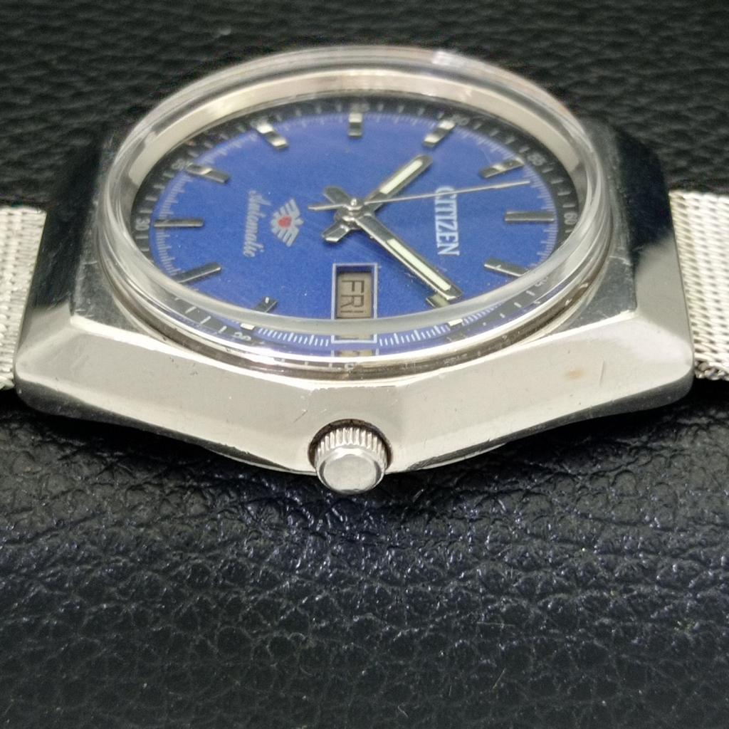 USED VINTAGE CITIZEN AUTOMATIC 8200 JAPAN MENS BLUE COLOR DIAL WATCH a434819-2 R123-a434819