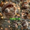 New Chestnut Squirrel Hedgehog Christmas Ornament Christmas Tree Pendant 2D Flat Print Acrylic Pendant