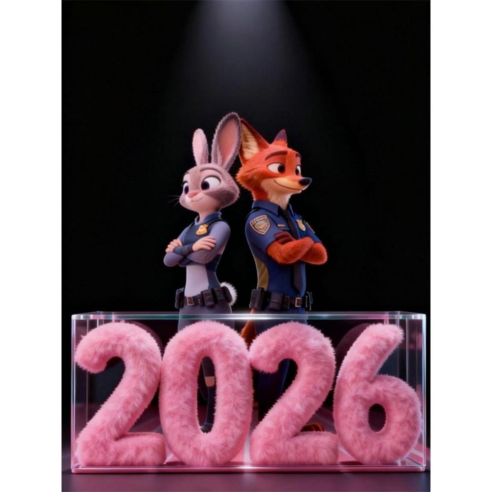 

Disney Diamond Painting Zootopia New Year Theme Cartoon Mosaic Diamond Cross Stitch DIY Gift Home Decor Round 20x30cm