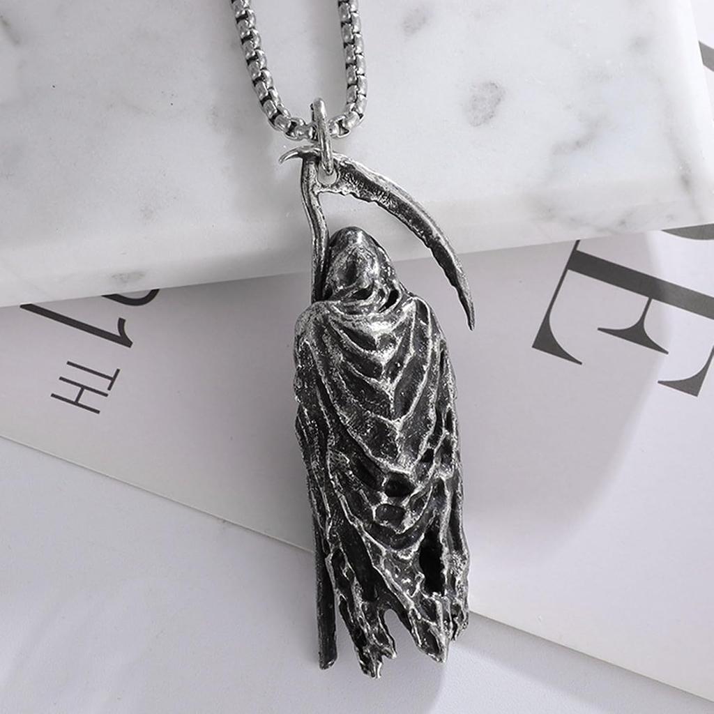 Halloween Skull Car Hanging Ornament, Truck Accessories for Jeep Men Women, Gothic Rearview Mirror Charms, Car Accessories (Death God-A)