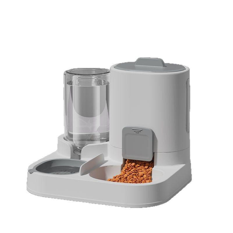 Automatic Pet Feeder Waterer Combo Cats Large Capacity Plastic Food Bowl Drinking Fountain Integrated