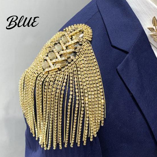 Fringe Shoulder Brooch 1/2Pcs Rhinestone Tassel Epaulet Men Women Uniforms
