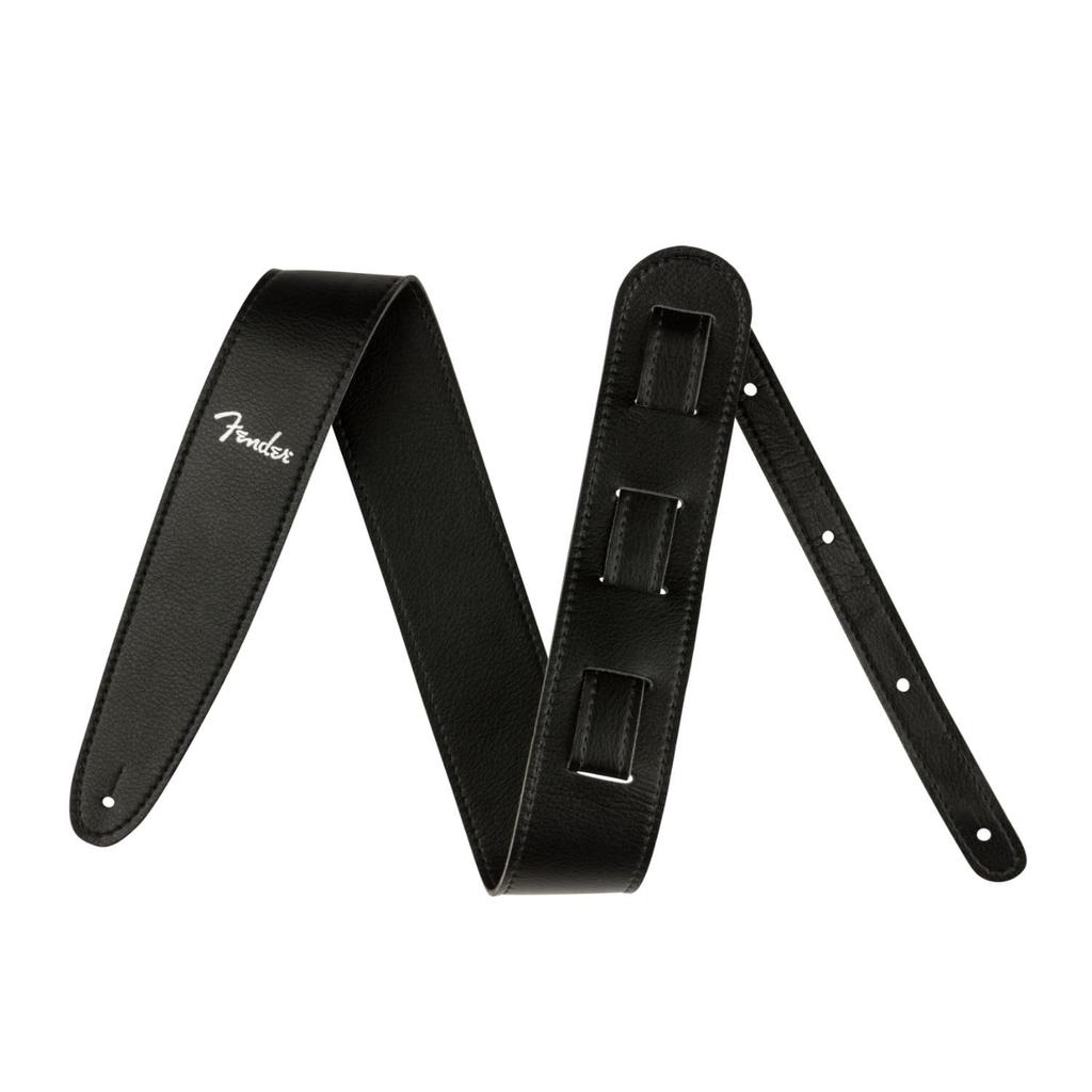 Fender leather Vegan Leather USA-made strap, Strap, Black, 2.5"