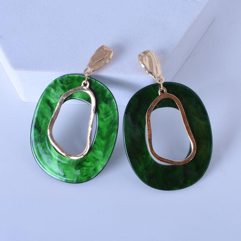 Trendy Geometric Hoop Earrings: Bold, Long, and Versatile Acrylic Design