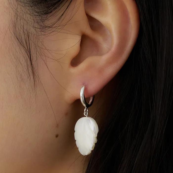 [silver925] leaf shell earring