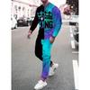 Beliebte Herren Langarm T-Shirts Hosen Set 3D Krone König Druck Herren Sportbekleidung Sommer 2025 Neuer Trainingsanzug Jogger 2-teilige Outfits
