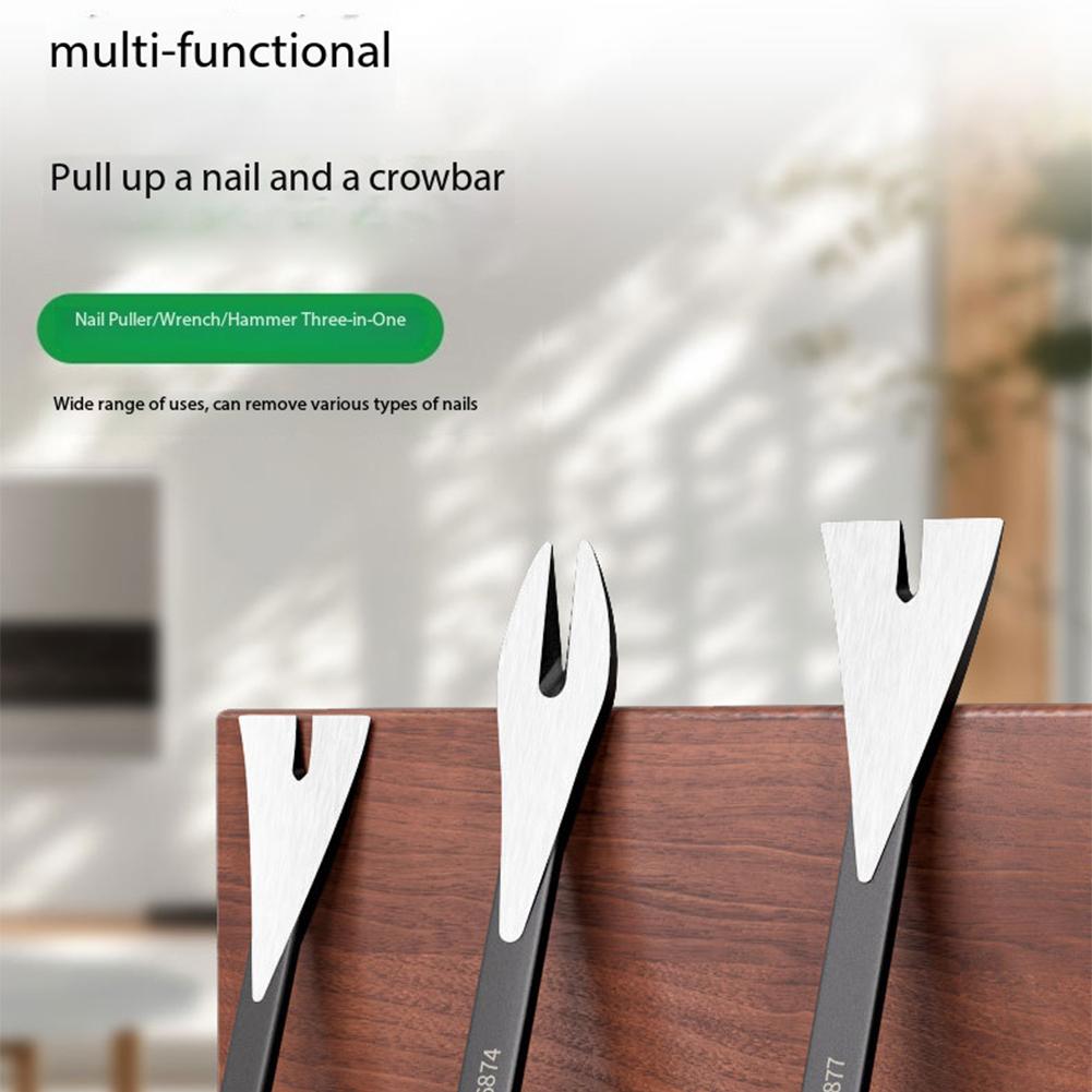 Heavy Duty 3in1 Multifunctional Nail Remover Crowbar Hammer Tool with Enhanced Load Capacity and V Groove for Various Nail Types