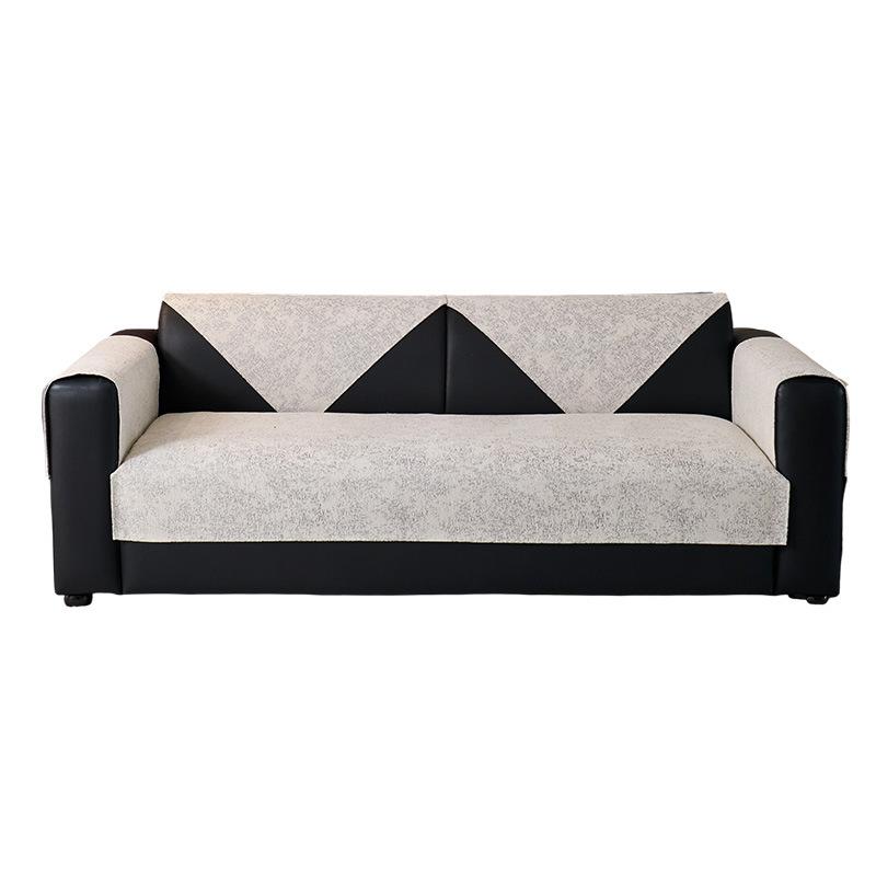 One Piece Sofa Cover Fabric Straight Row Anti Slip Fixed Sofa Cushion Cover Soft and Simple Solid Color Suitable for All Seasons