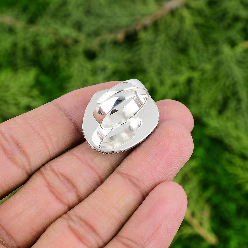Natural Black Rutilated Quartz Sister New Promise Ring Jewelry Sterling Silver
