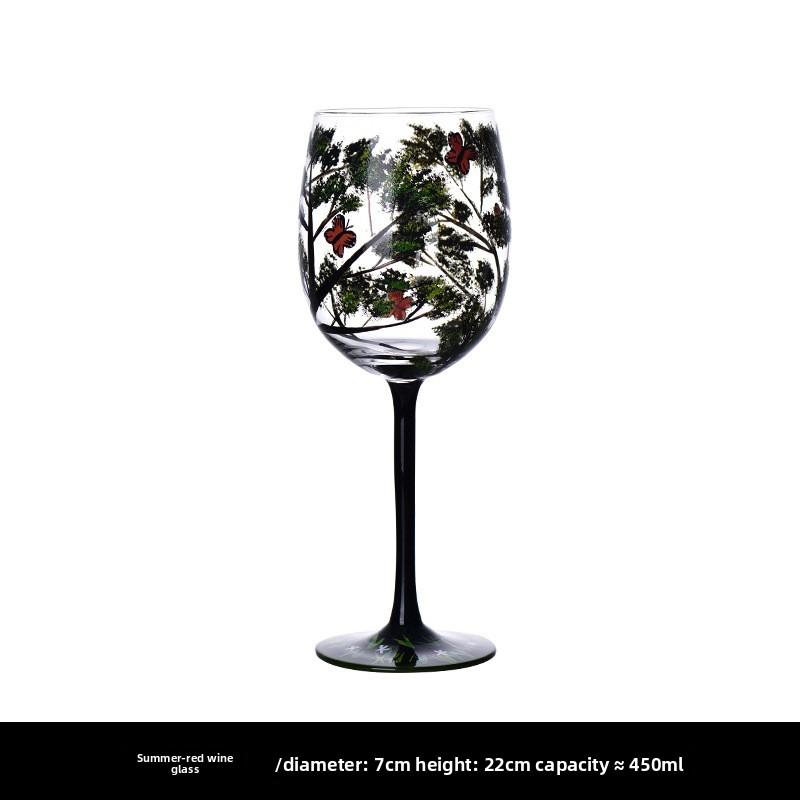 Seasons Glass Cup Four Seasons Tree Wine Glasses Red Wine Glass Goblet Champagne Cup Home Wedding Decoration