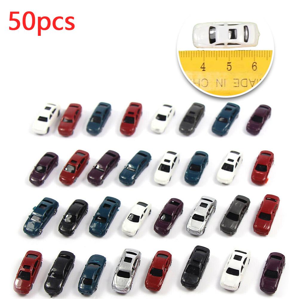 50-pcs Plastic Model Car 25x8x6mm Model Cars 1: 220 Building Train Layout Set Z For DIY Landscapes For Create A Natural Look