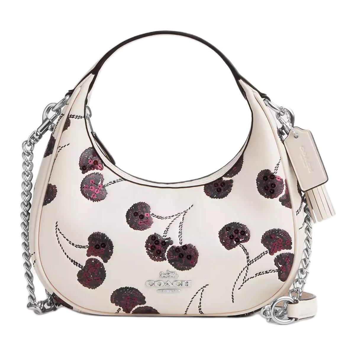 

Coach Carmen 19 Cherry Pattern Print Leather Mini Handbag Women handbags White CCZ22-SVCAH Basic Set (Bag+Dust Bag)