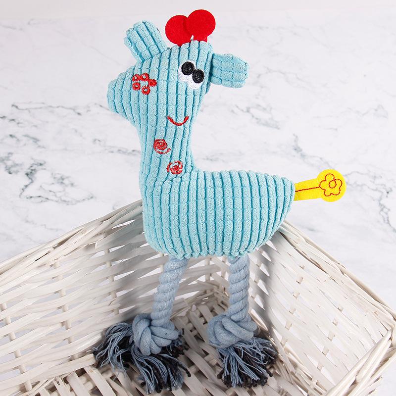 

Pet Supplies: Sound-sounding, Tooth-grinding, Biting Cat and Dog Toys, Corn Kernels, Plush Cotton Ropes, Deer синий