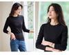 Women's Heavyweight Lyocell Long Sleeve Round Neck T-shirt with Plus Velvet Inner Layer - Slim Fit, Thickened for Autumn/Winter