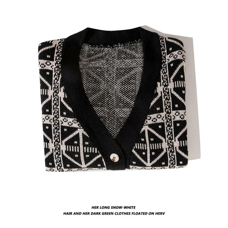 Unisex Retro Woll-V-Ausschnitt Cardigan Pullover - Herbst 2025 Kollektion