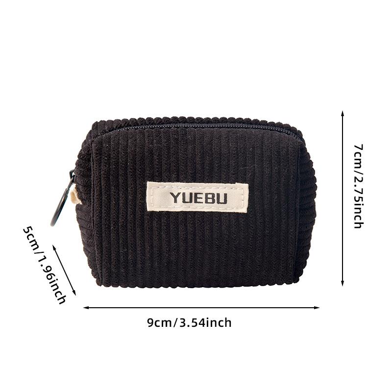 Corduroy Mini Zipper Coin Bag Small Wallet Key Earphone Storage Bag Kids Coin Purse Coin Pouch Cute Purse Versatile Bag