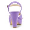 Allegra K Women's Slingback Sandals with Chunky Heels and Platforms, Light Purple, Size 24.5cm