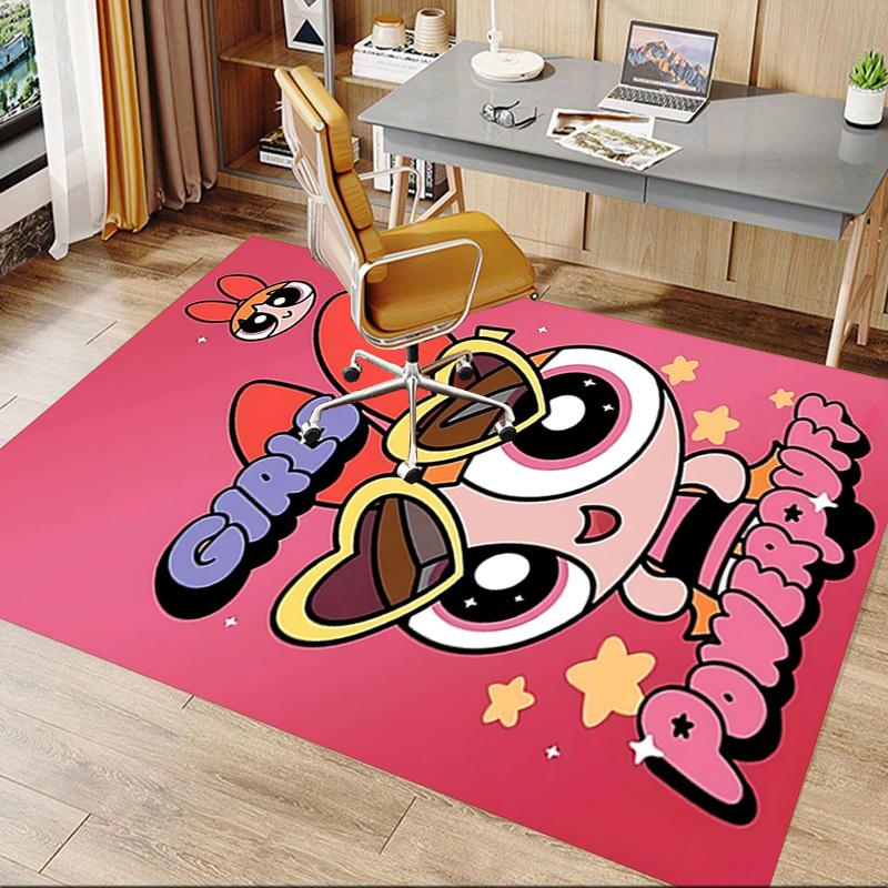 1pc GIRLS POWERPUFF Carpet Anti Slip Polyester Floor Mat for office.Bedroom