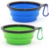 Dog Bowl Pet Collapsible Bowls, 2 Pack for Cats Dogs, Portable Pet Feeding Watering Dish for Walking Parking Traveling with 2 Carabiners