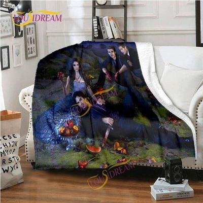 The Vampire Diaries Blanket 3D Print Flannel Blanket  Office Lunch Break Blanket Sofa Bed Blanket Cover Quilt Picnic Blanket