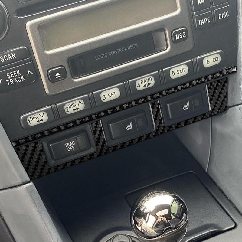For Lexus IS IS300 1999-2005 Carbon Fiber Central Seat Heating Control Panel Cover Car Accessories Interior Decorative Stickers