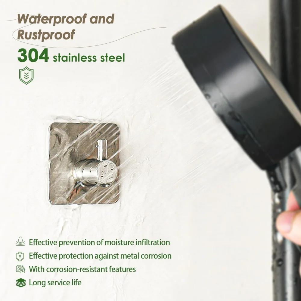 Self-Adhesive Towel Hook, Heavy-Duty 304 Stainless Steel Wall Hook, No Drilling, Waterproof Bathroom & Kitchen Organizer
