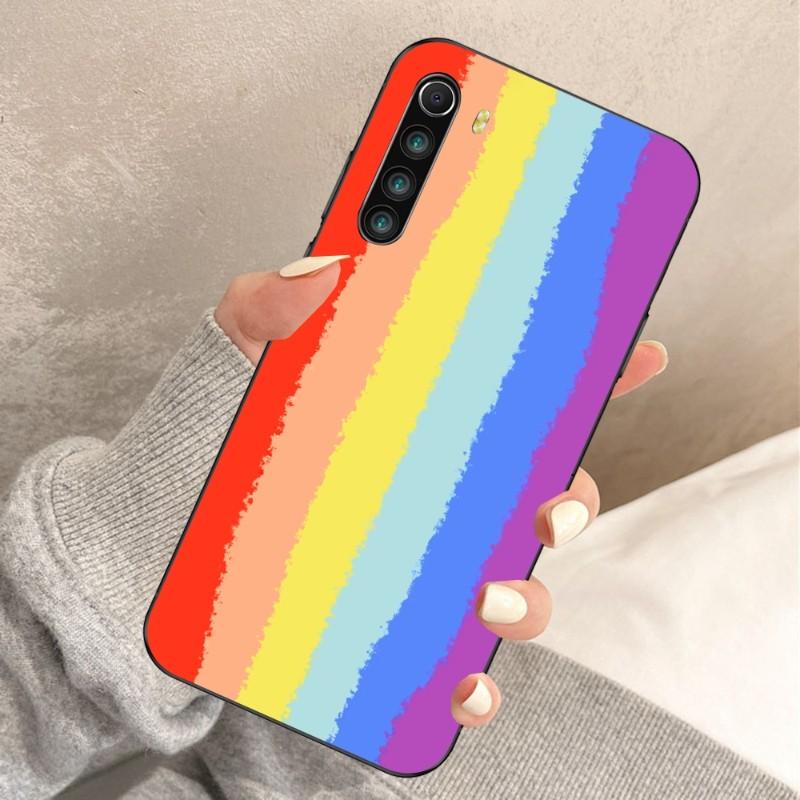 Husă de Telefon Artă Curcubeu Colorată Pentru Xiaomi Redmi Note 11 10 9T 8 7 Pro Redmi 10 9 9A 9C 8 7 6 Husă Moale Neagră