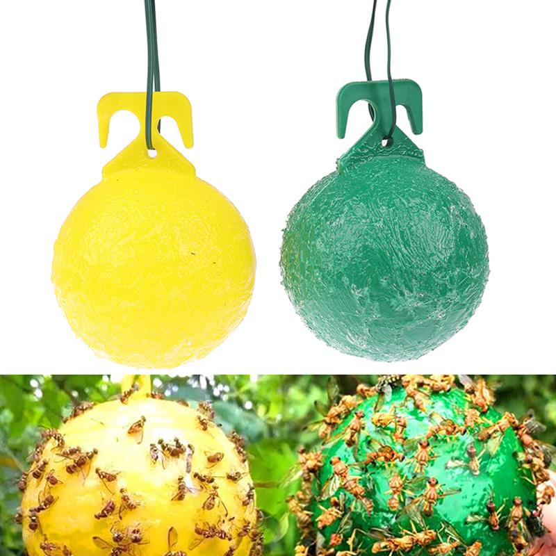 1pc Reusable Hanging Fly Trap Sticky Ball Pest Repeller Killer Hanging On Trees