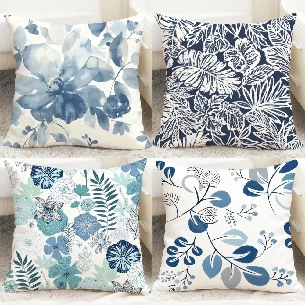 Panika Chen Unisex Floral Texture Cushion Cover Comfortable Reversible Pillow Cover Ideal For Car Sofa Bedroom & Beyond