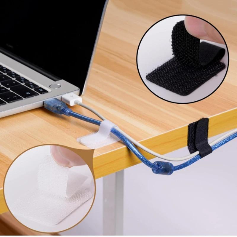 Reusable Self Adhesive Hook and Loop Cable Ties Cord Rope Holder Cord Organizer Straps Wire Organizers Home Office Essentials