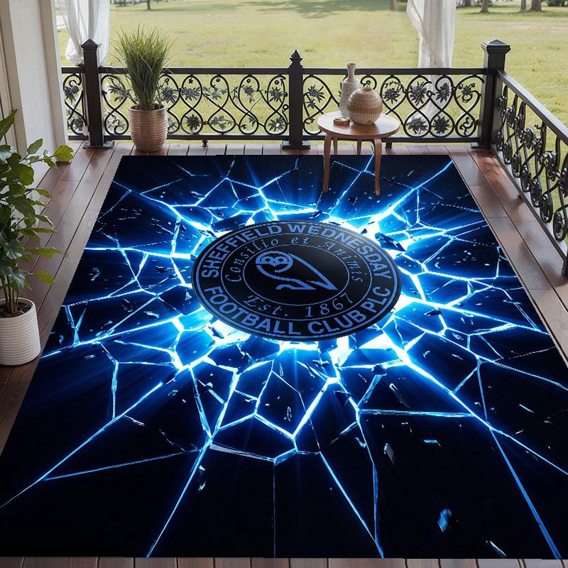 Soft Floor Carpet Sheffield Wednesday Football Pattern Area Rug Decorative Mat For Home Room Decoration
