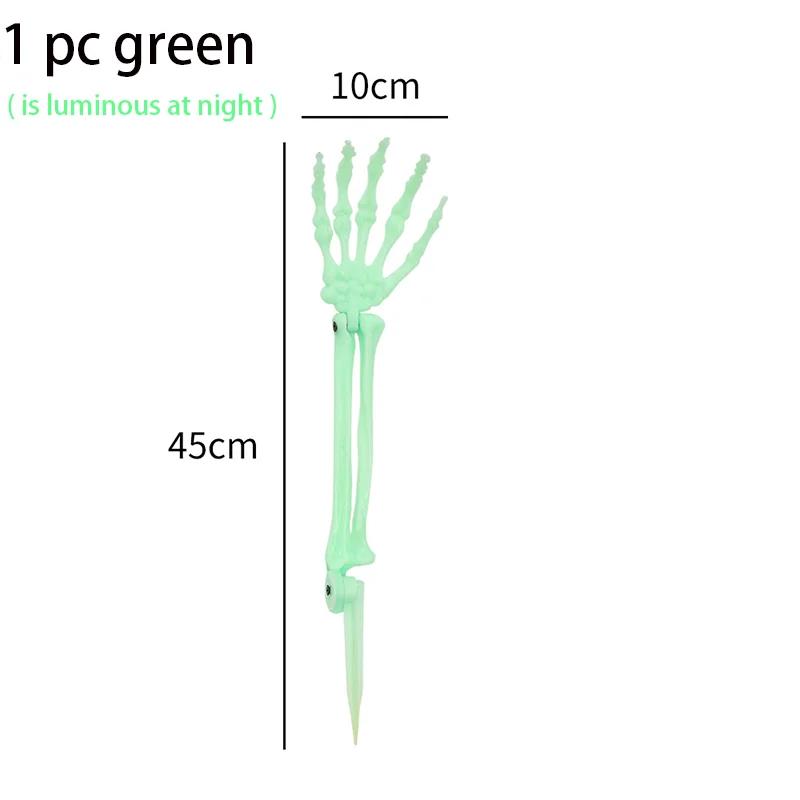 Halloween Realistic Skull Skeleton Head Human Hand Arms for Halloween Party Home Garden Lawn Decor Haunted House Horror Props