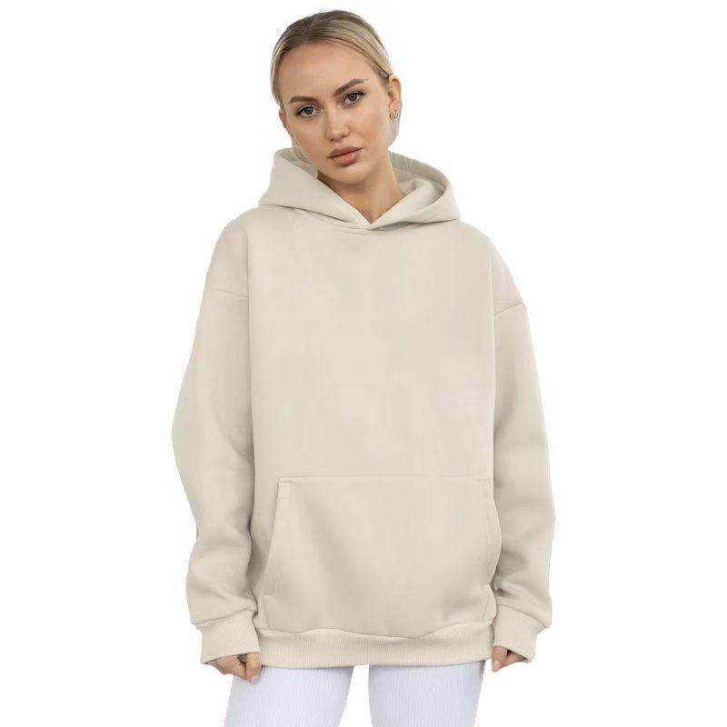European and American New Loose Casual Hood Long sleeve Pocket Hoodie Top Loose Casual Hooded Top