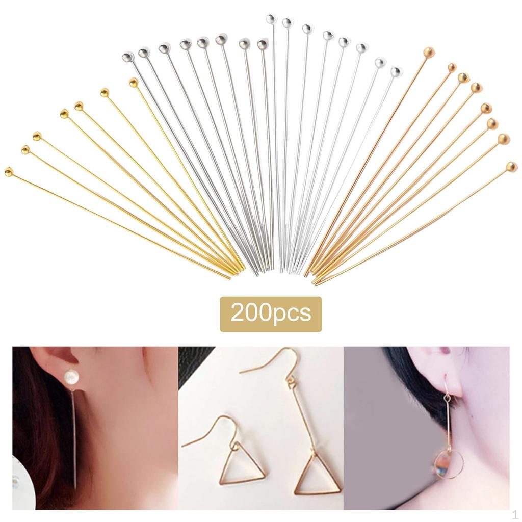 200 Metal End Head Findings for Jewelry Beading Dangle Earring Making