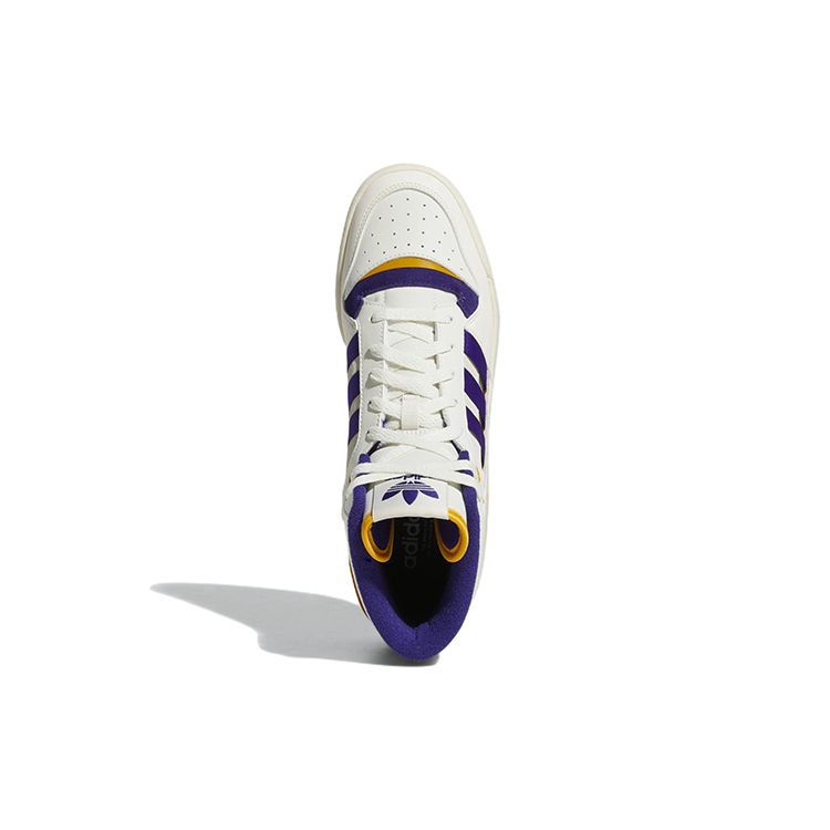 Adidas Forumutstilling Midt inne - Hvit Lilla Gull Herre Joggesko Off-White Collegiate-Purple Collegiate-Gold GX4119