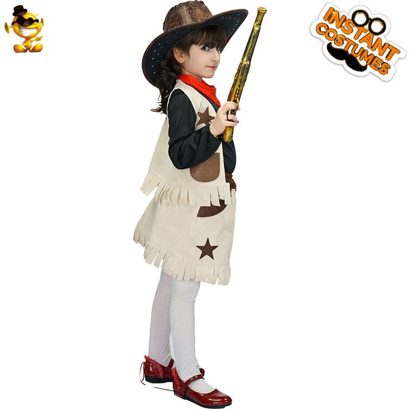Bühnenkleid Maskenballkleid Halloween Cosplay Kostüm Kleines Mädchen Cowboy
