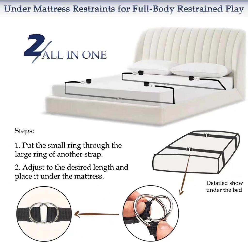 Cross-Border SM Bed Restraint Set for Adults - Hands and Feet Straps Bondage Toy