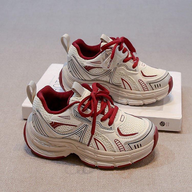 

Обувь для девочек 2025 весна новая детская универсальная нескользящая дышащая студенческая для мальчиков для бега кроссовки папины туфли 37 бордовый