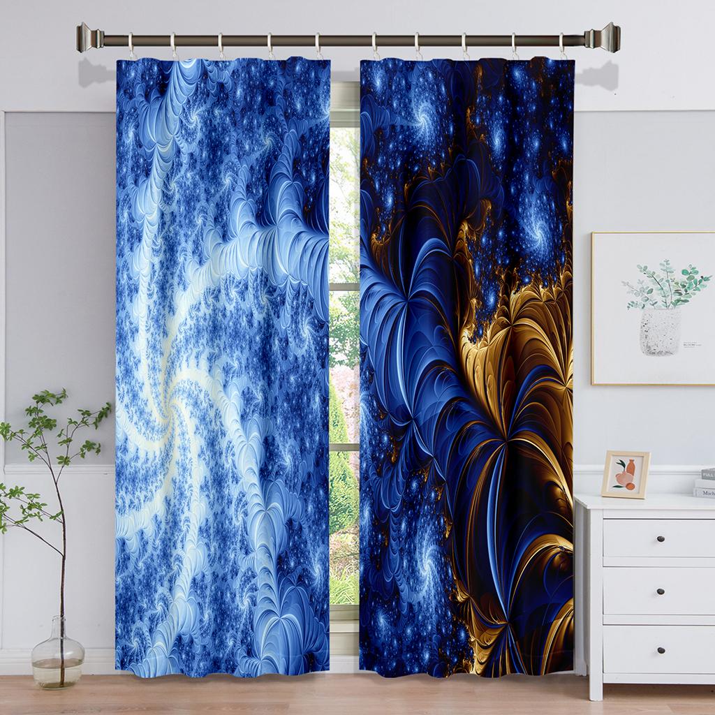 2 Panel Galaxy Universe Star Printed Curtain for Bedroom Semi-blackout Curtain Grommet Top Blinds Window Cortinas Free Shipping