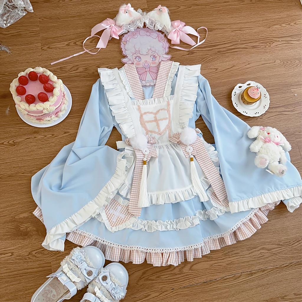 XHSUKADO Krankenschwester Uniform Perfekt für und und Enthält Prinzessin Mini und Dienstmädchen Lang Hell Engel Hell Größe M Damen 4-teiliges Set, Frühling, Sommer, Herbst,