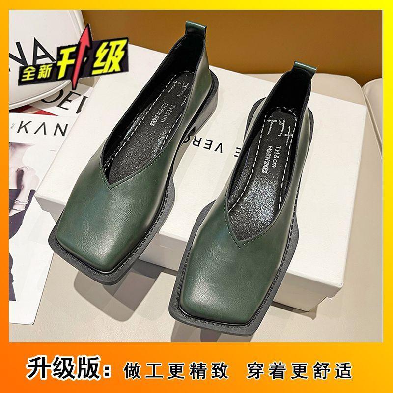 French Temperament Square Head Shallow Mouth Ladyshoes Shoes Versatile Xiaoxiang Flat-soled Single Shoes 2025 Summer and Autumn New Models