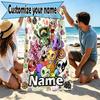 Custom Name Personalized Dandy's World Print Beach Towel, for Trip Camping Beach Party Home Decor, Birthday Gift for Family & Friends