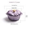 Little Happiness Multi-Function Pumpkin Cast Iron Enamel Pot for Stew, Soup, and Induction Cooking