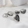 Cool Handsome Ladies Grip Ring, Punk Reaper Sickle Retro Belt Buckle Ring 5-piece Set