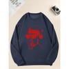Men's Casual Crewneck Sweatshirt with Gorilla Wearing Santa Hat Design 100% Cotton Printed Long-Sleeve Crew Neck Pullover