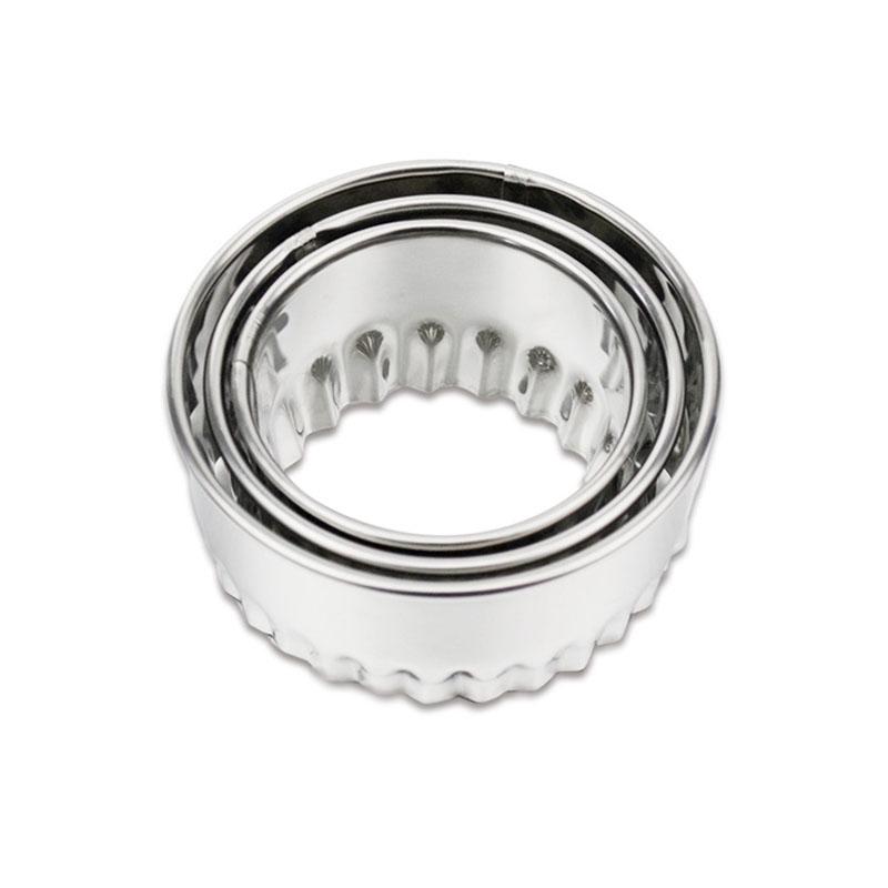 3PCS/Set Stainless Steel Dumpling Wrappers Maker Diameter 6/7/8cm Round Lace Shape Cake Mould Egg Mold Dough Cutter