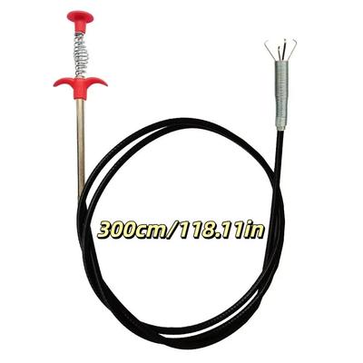 Flexible Design Sink Drain Clog Remover Spring Grip 4 Claw Mechanism Pipeline Dredging Tool Bend Grabber Grab Handle