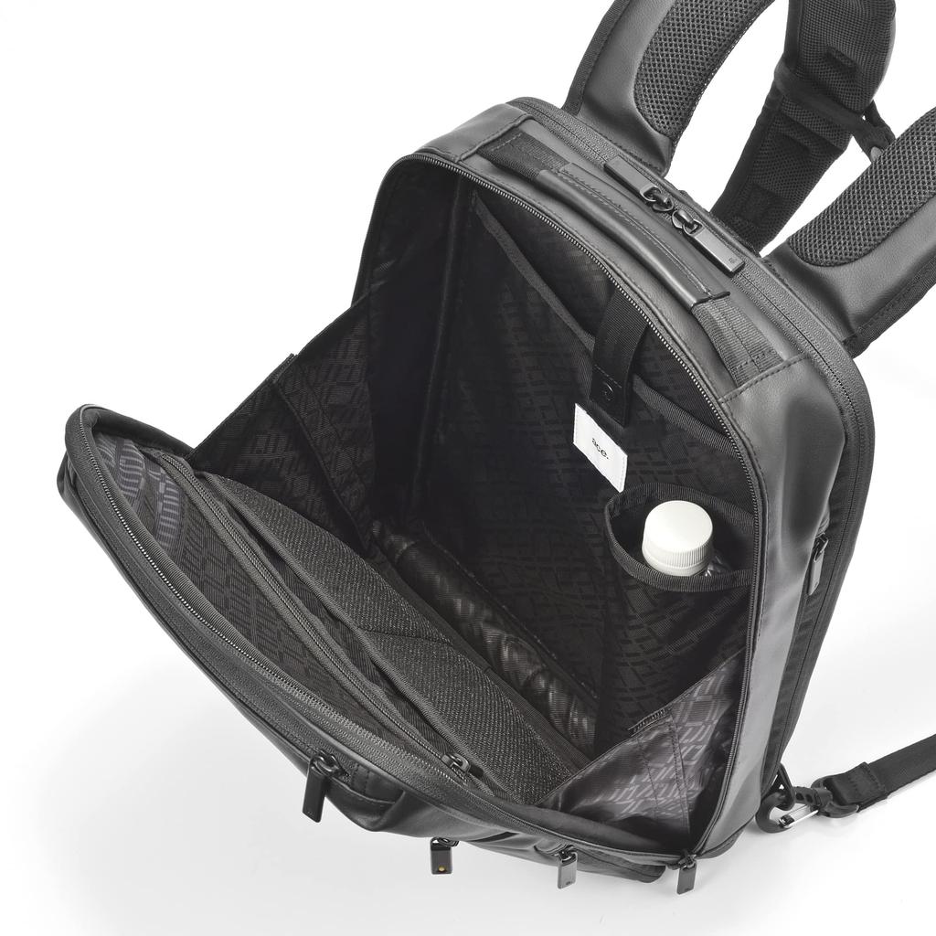 Ace Gene Gadgetable Vertect Business Backpack (Made with Antiviral Synthetic Leather), Holds a 13.3-inch Laptop, Fits A4 Sizes, 67541, Men's, Black