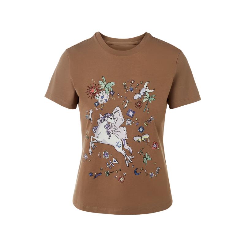 Lancy Dream as Horse Printed Round Neck T-Shirt XL